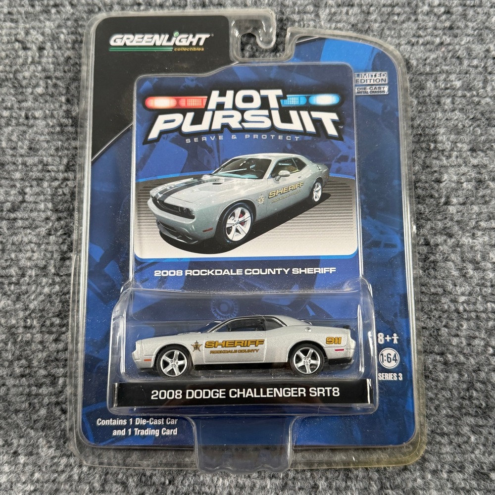 Hot Pursuit 2008 Dodge Challenger SRT8 1:64 Silver Rockdale County Sheriff